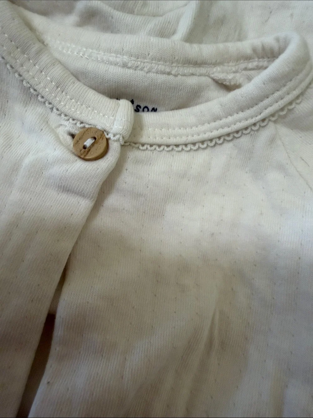 Soft Cream Button-Front Baby Romper Petite Maison sz 18 mos one piece